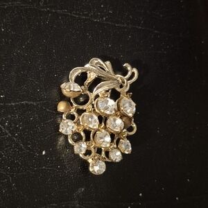 Gold and Silver Crystal Brooch